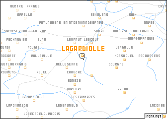 map of Lagardiolle