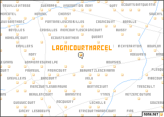 map of Lagnicourt-Marcel