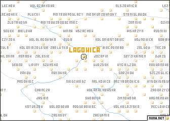 map of Łagowica