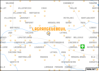 map of La Grange de Beuil