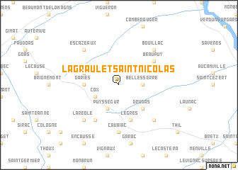 map of Lagraulet-Saint-Nicolas