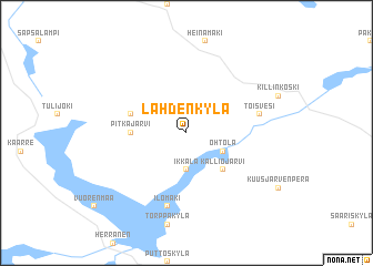 map of Lahdenkylä