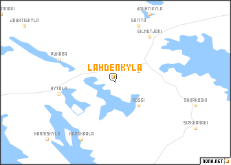 map of Lahdenkylä