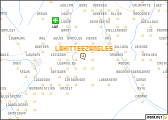 map of Lahitte-ez-Angles