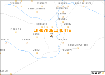 map of La Hoya del Zacate