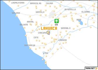 map of La Huaca