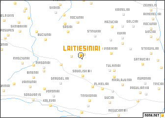 map of Laitiešiniai