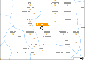 map of Laizawl
