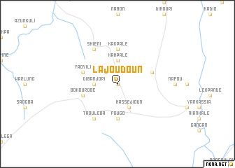 map of Lajoudoun