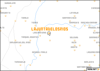 map of La Junta de los Ríos