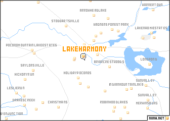 map of Lake Harmony