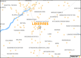 map of Lake Pines