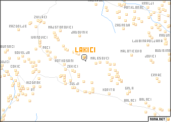 map of Lakići