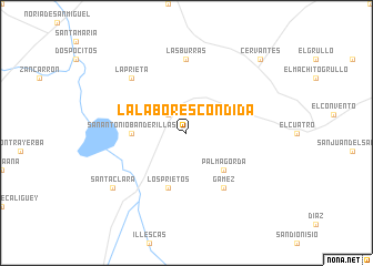 map of La Labor Escondida