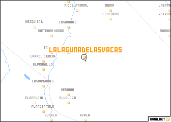 map of La Laguna de las Vacas