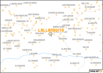 map of La Llanadita