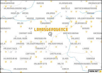 map of Lamas de Podence