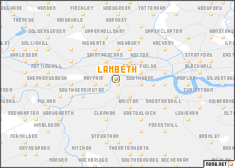 map of Lambeth