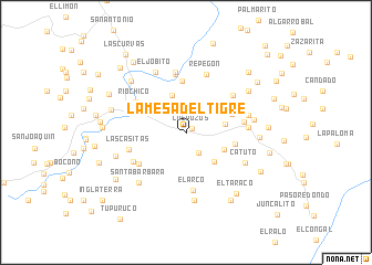 map of La Mesa del Tigre