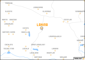 map of La Mina