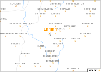 map of La Mina