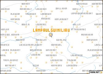 map of Lampaul-Guimiliau