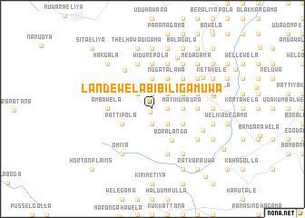 map of Landewela Bibiligamuwa