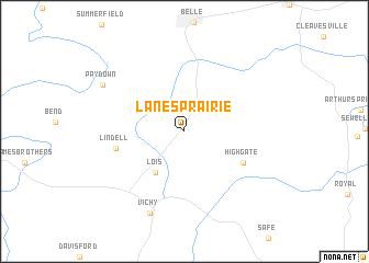 map of Lanes Prairie