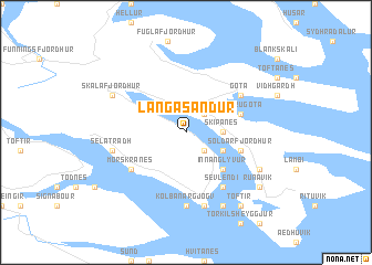 map of Langasandur