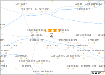 map of Langon