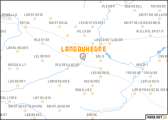 map of Langouhèdre