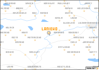 map of Łaniewo