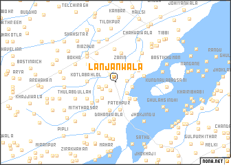 map of Lanjānwāla