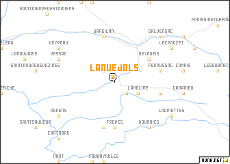 map of Lanuéjols