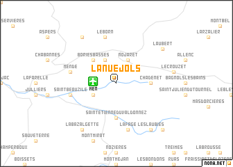 map of Lanuéjols