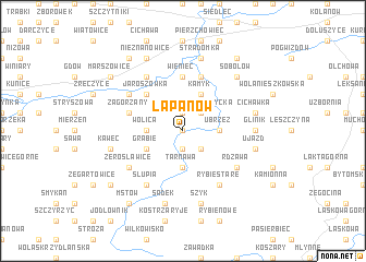 map of Łapanów