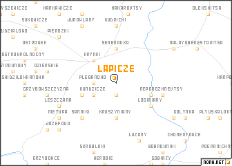 map of Łapicze