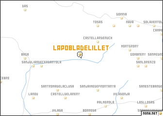 map of La Pobla de Lillet