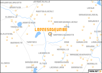 map of La Presa de Uribe