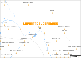 map of La Punta de los Padres