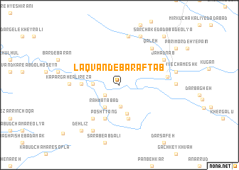 map of Laqvand-e Barāftāb