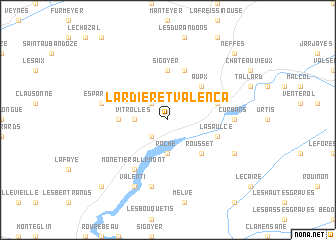 map of Lardier-et-Valença