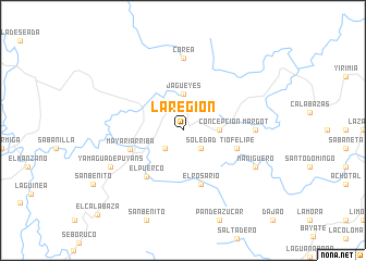 map of La Región