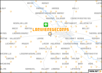 map of La Rivière-de-Corps