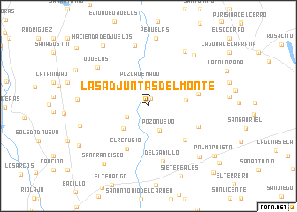 map of Las Adjuntas del Monte