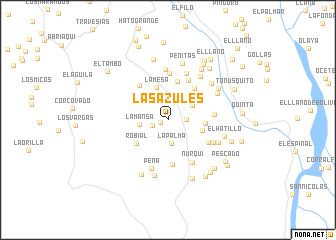 map of Las Azules