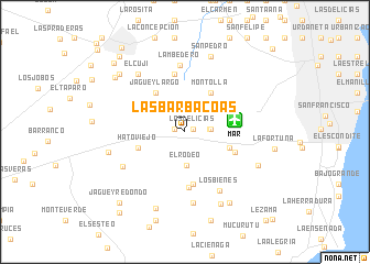 map of Las Barbacoas