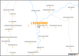 map of Las Barbas