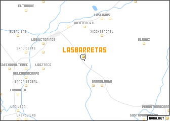 map of Las Barretas