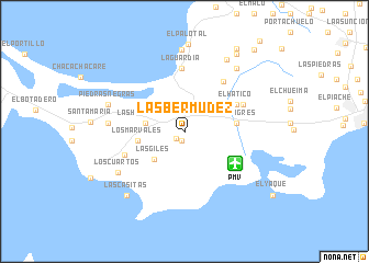 map of Las Bermúdez